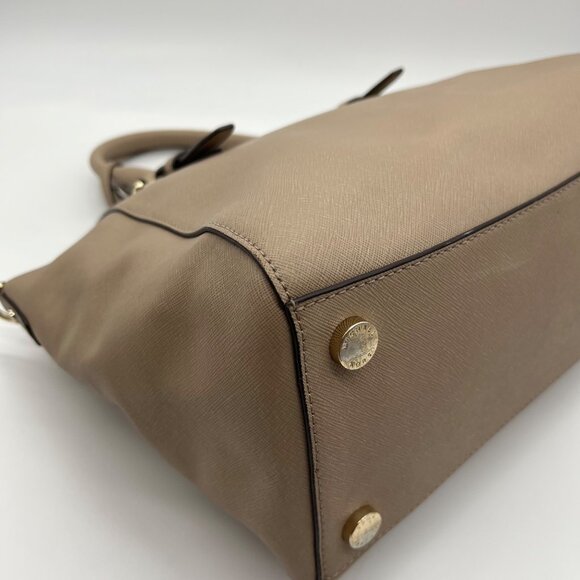 Michael Kors Beige Saffiano Leather Ciara Convertible Satchel - Picture 8 of 10